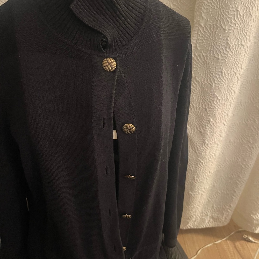 Classic Black Button-Up Cardigan